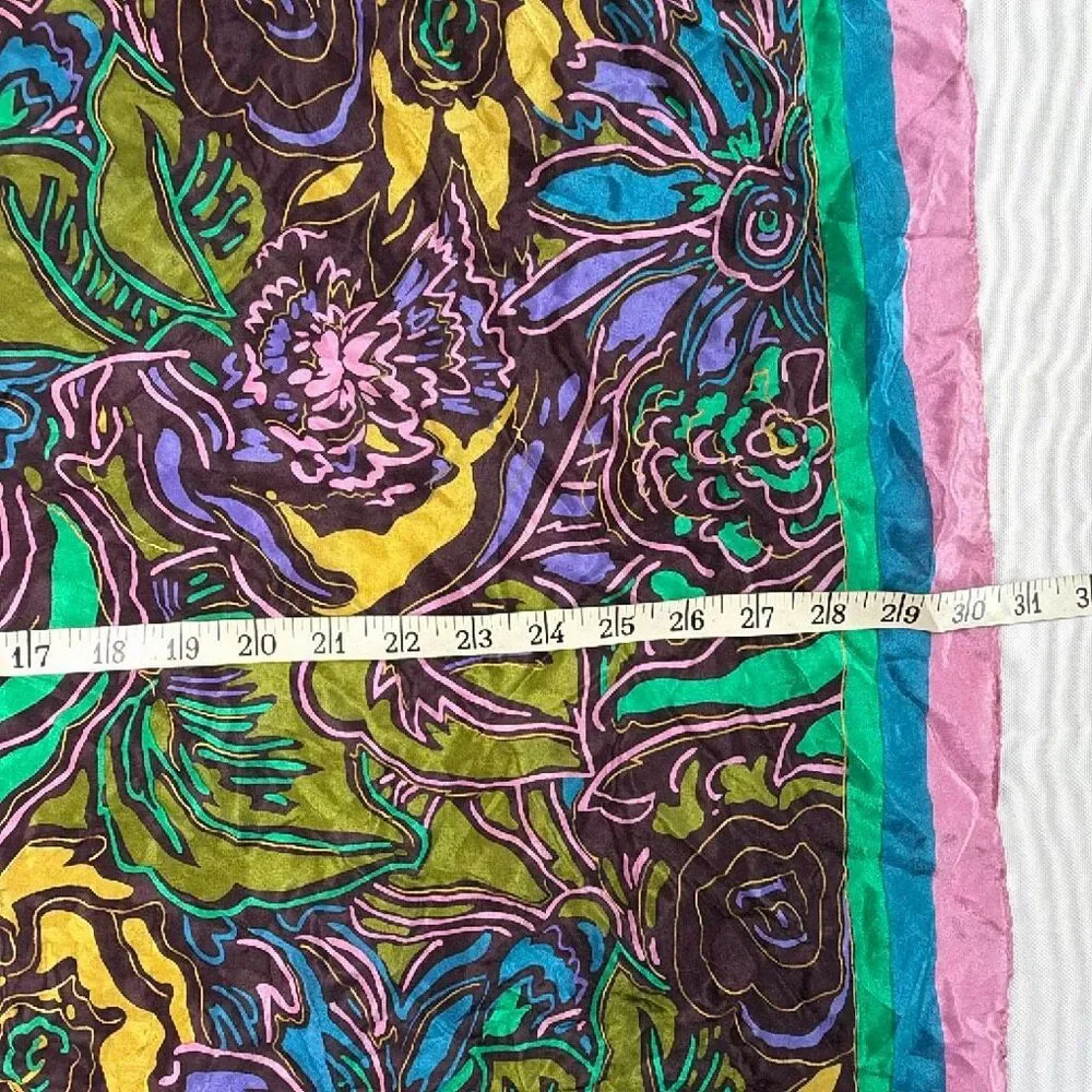 Honey Silk Scarf Purple Green Gold